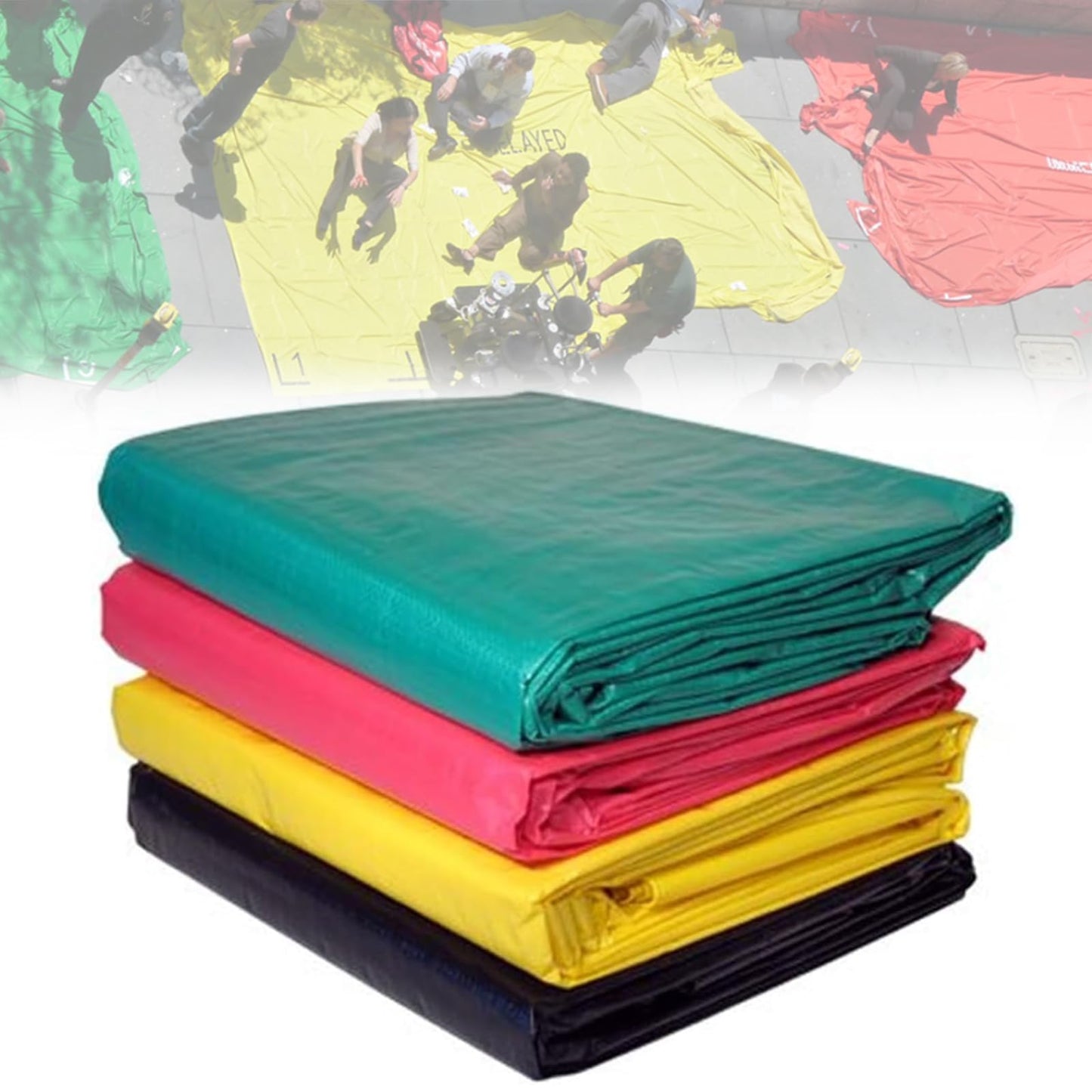 Emergency Triage Tarps – Mini Treatment Area Set of 4 for First Aid & Emergency Response (Red, Yellow, Green, Black)