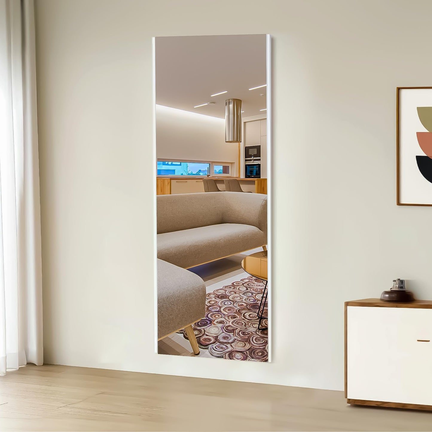 Nano Full Length Mirror Shatterproof Oversized Full Body Glassless Mirror for Home Gym Dance Studio and Workout Room 36" x 72" Chrome