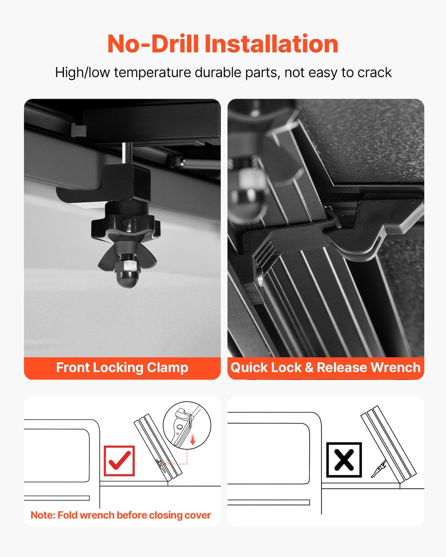 VEVOR Hard Tri-Fold Truck Bed Tonneau Cover, Compatible with 2019-2025 Chevy/GMC Silverado/Sierra 1500 5.8 ft (70 in) Bed with MultiPro/Flex Tailgate (Not Fit CarbonPro), Waterproof Low-Profile Cover