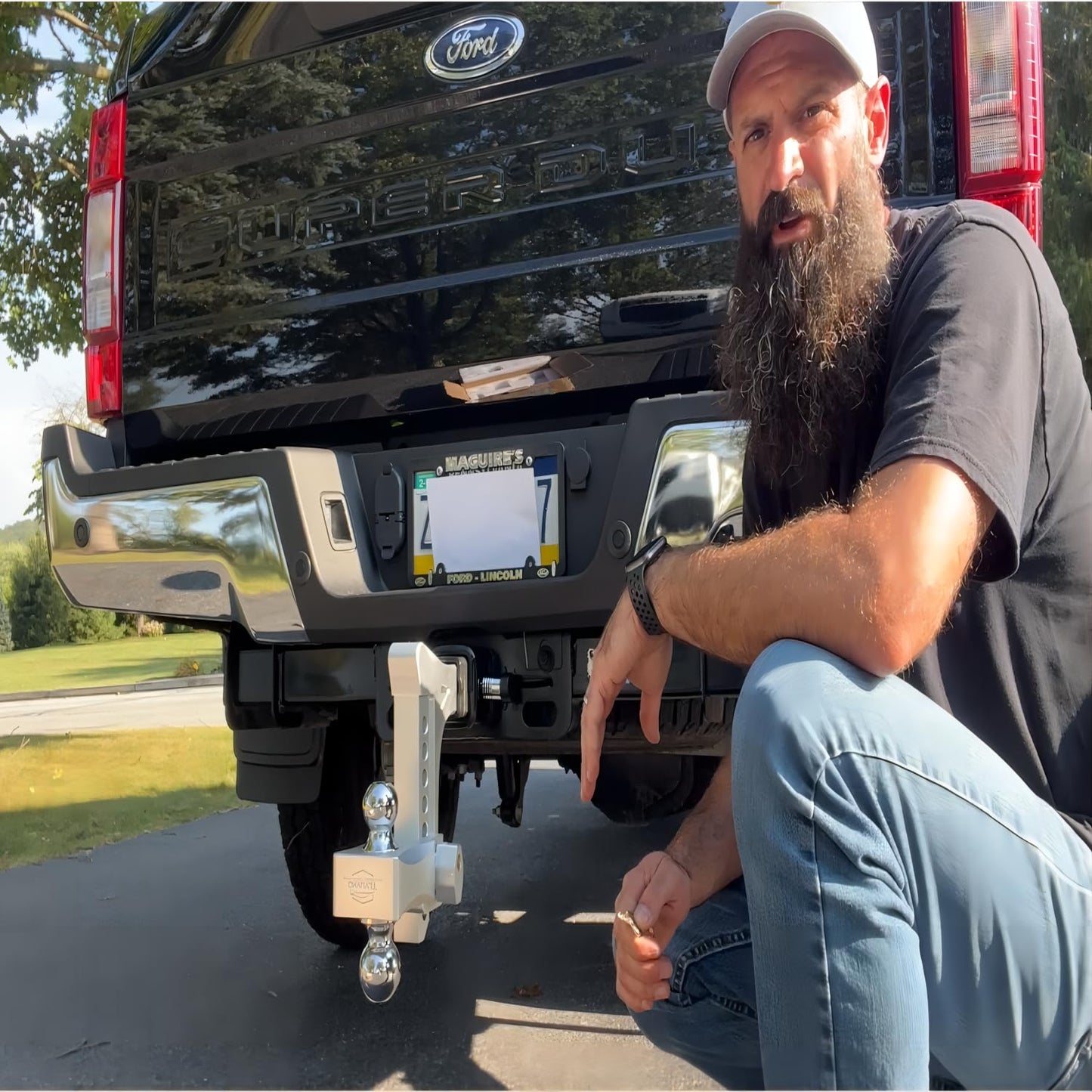 Tlvuvmo Drop Hitch -8 Inch Adjustable Trailer Hitch (Fits 2-Inch Receiver), 21,500 LBS GTW Heavy Duty Truck Hitch, Aluminum Tow Hitches, (2'' & 2-5/16'') Chrome Steel Tow Balls & 2 Anti-Theft Locks