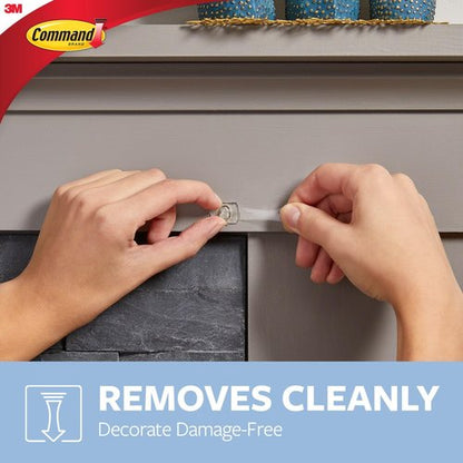 Command Decorating Clips, 40 Clips and 48 Strips, Damage-Free Hanging Light Clips with Adhesive Strips, No Tools Small Wall Clip for Hanging Lights and Cables