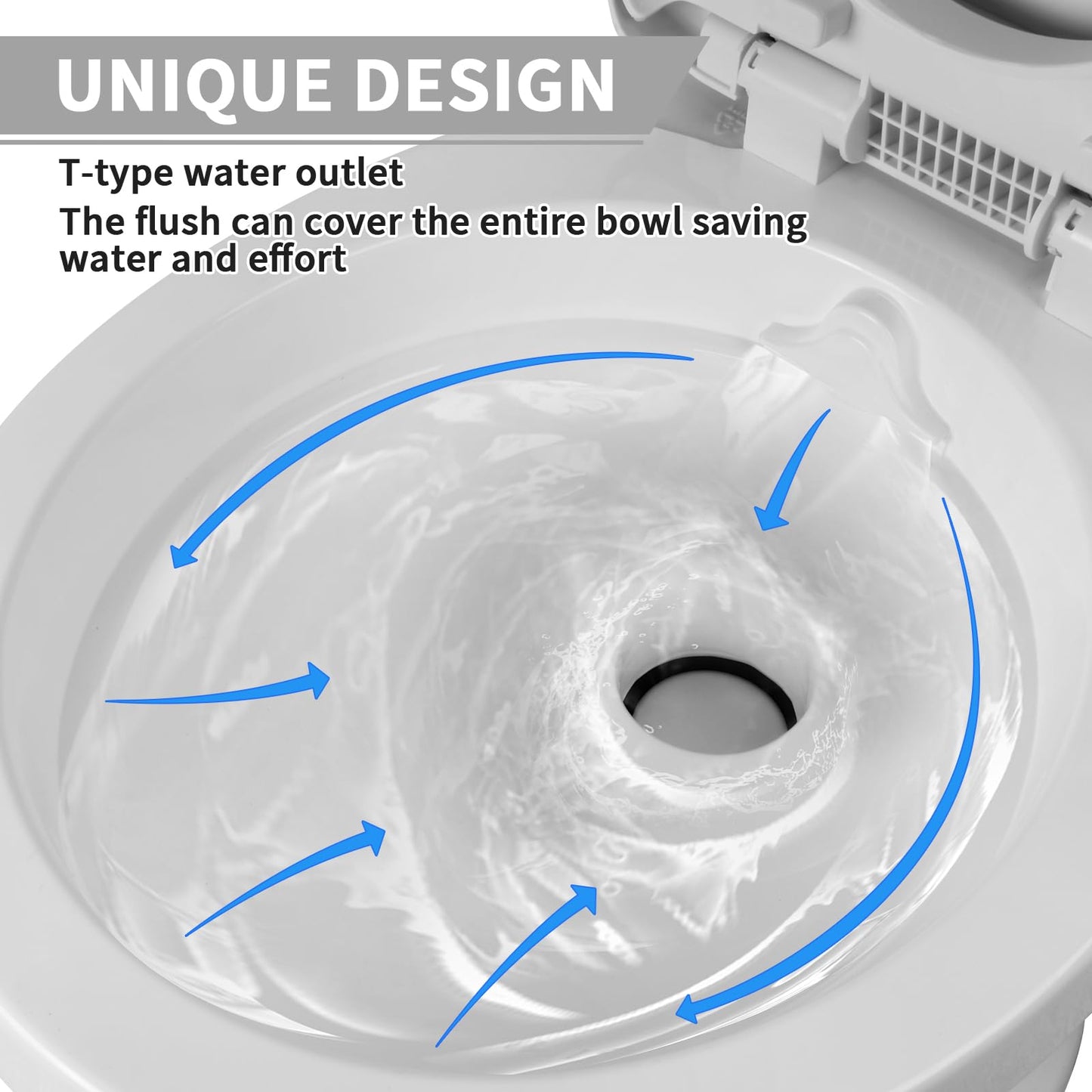 MuRealy RV Toilet - Upgraded Gravity-Flush Pedal Flush(2026 New), 4.5 Gallons RV Camper Toilet High Profile with Damping Slow Down Toilet Seat and Cover for RVs, Trailers