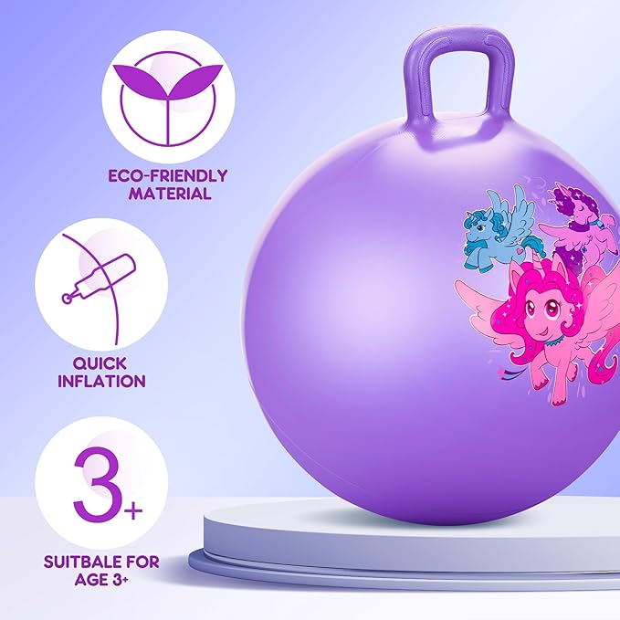 PlayZap Hopper Balls for Kids 3-8 18 Inches Bouncy Ball with Handle 18 Inflatable Bouncing Hopper 45cm Jumping Toys Garden Hopping Toys Girls Boys Gifts
