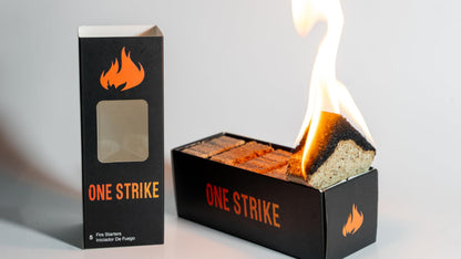 One Strike Fire Starters – Waterproof, Eco-Friendly Wood & Wax Cubes, 30+ Min Burn, for Camping, Grill, Fireplace & Fire Pit (125 Count)