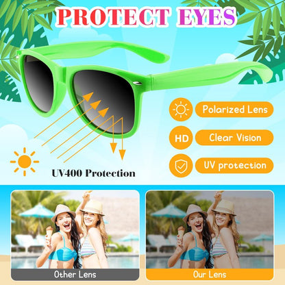 ASTARON 64 Pieces Sunglasses Bulk Neon Party Favors Goody Bag Fillers for Beach Wedding Party Pool Party Supplies, 8 Colors
