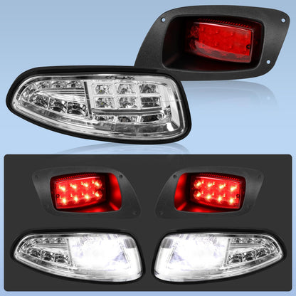 KAKSEY Deluxe Golf Cart LED Headlight Tail Light Kits Fit for EZGO RXV 2016 +, 12V Street Legal Golf Cart Lights Kit with Turn Signals Kits, Brake Lights, Horn