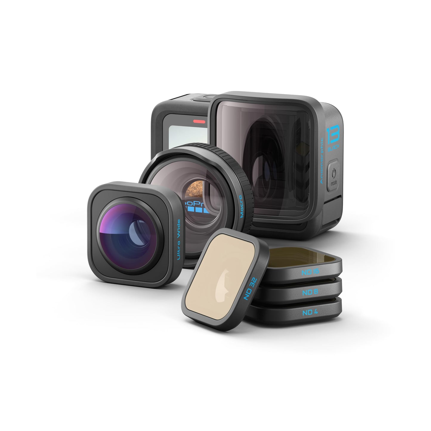 GoPro HERO13 Black + HB-Series Lens Collection - Includes Macro Lens, Ultra Wide Lens, 4 ND Filters, Anamorphic Lens, and Premium Case