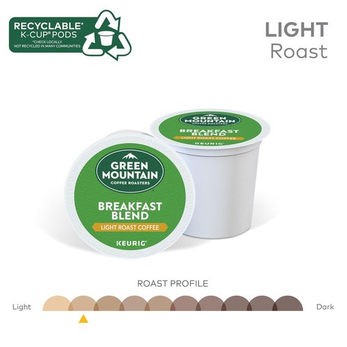 Green Mountain Coffee Roasters Breakfast Blend - Light Roast Single-Serve K-Cup Pods | 72 Count