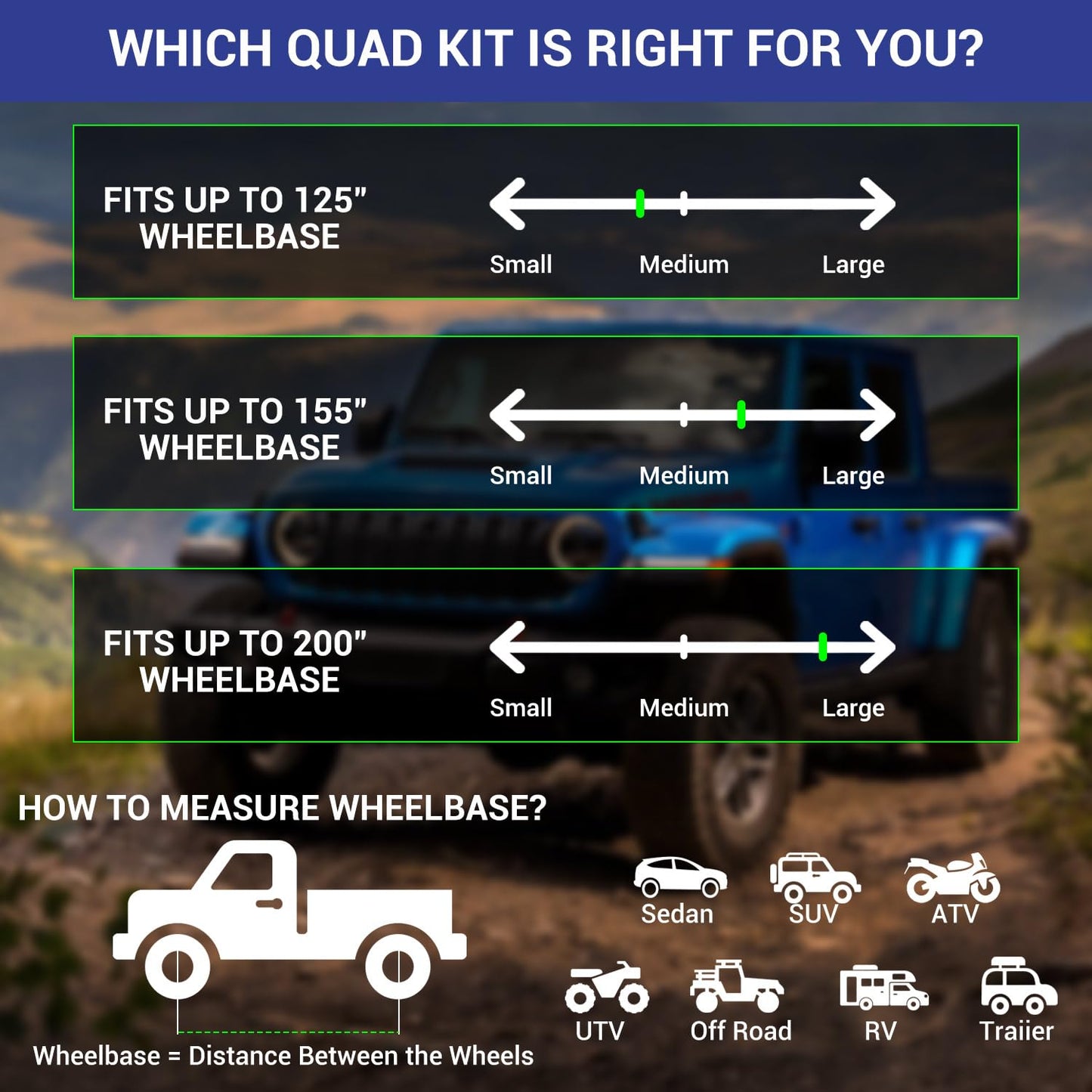 FACFUEL 4 Tire Inflation System, Fits Up to 200" Wheelbase, Rapid High Flow 4 Way Tire Inflator with Hard Case, Lock-On Air Chucks Manifold, Digital Gauge, Portable Off Road Tire Deflator