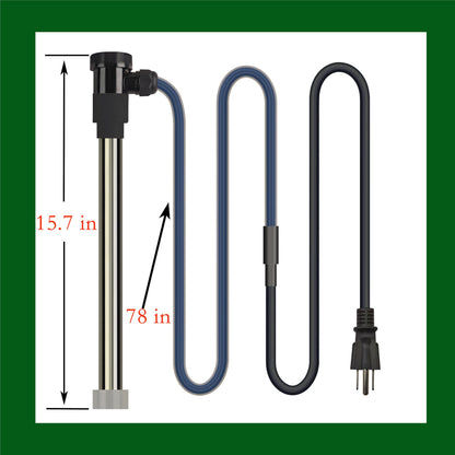 1500W Immersion Water Heater for Bathtub&Above Ground Pool – Portable Fully Submersible Electric Heater with WiFi Timer & Auto Shut Off to Swimming Pool, Tub, Bucket, Inflatable Pool & Baptistry etc