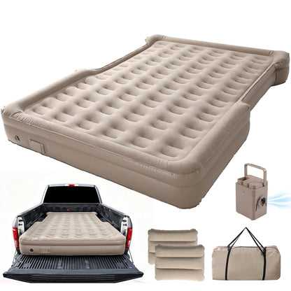 MIRUNNY Truck Bed Air Mattress for 5.5-6.7Ft,Pickup Airbed with Wireless Rechargeable Pump,Inflatable Air Mattress for Travel,Outdoor & Road Trips,Fits F-150 / Ram/Silverado Full-Size Trucks