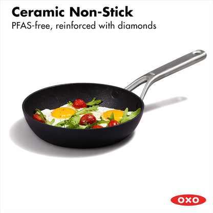 OXO Professional 8" Frying Pan | Hard Anodized Nonstick Cookware, PFAS-Free, Induction Compatible, Black