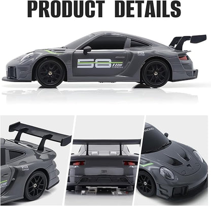 RC Drift Car 1:24 4WD Remote Control Cars Vehicle with LED Light2.4GHz 20KM/H High Speed RC Cars with Two Batteries &amp Drifting Tires Racing Sport Toy for Adults Boys Girls Kids