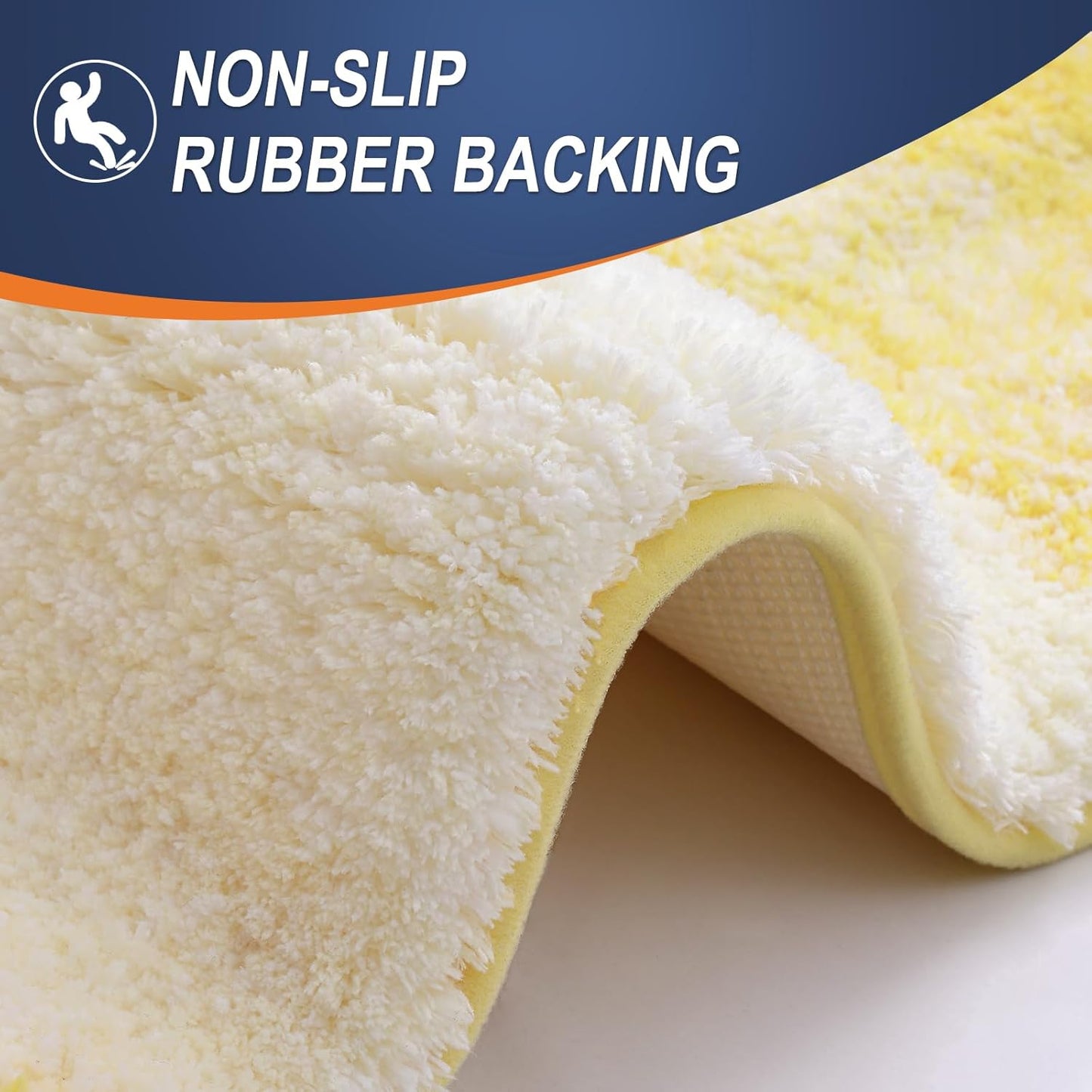 OLANLY Large Bathroom Rug Mat - Extra Soft Microfiber, Quick Dry & Machine Washable | 54x24 Yellow