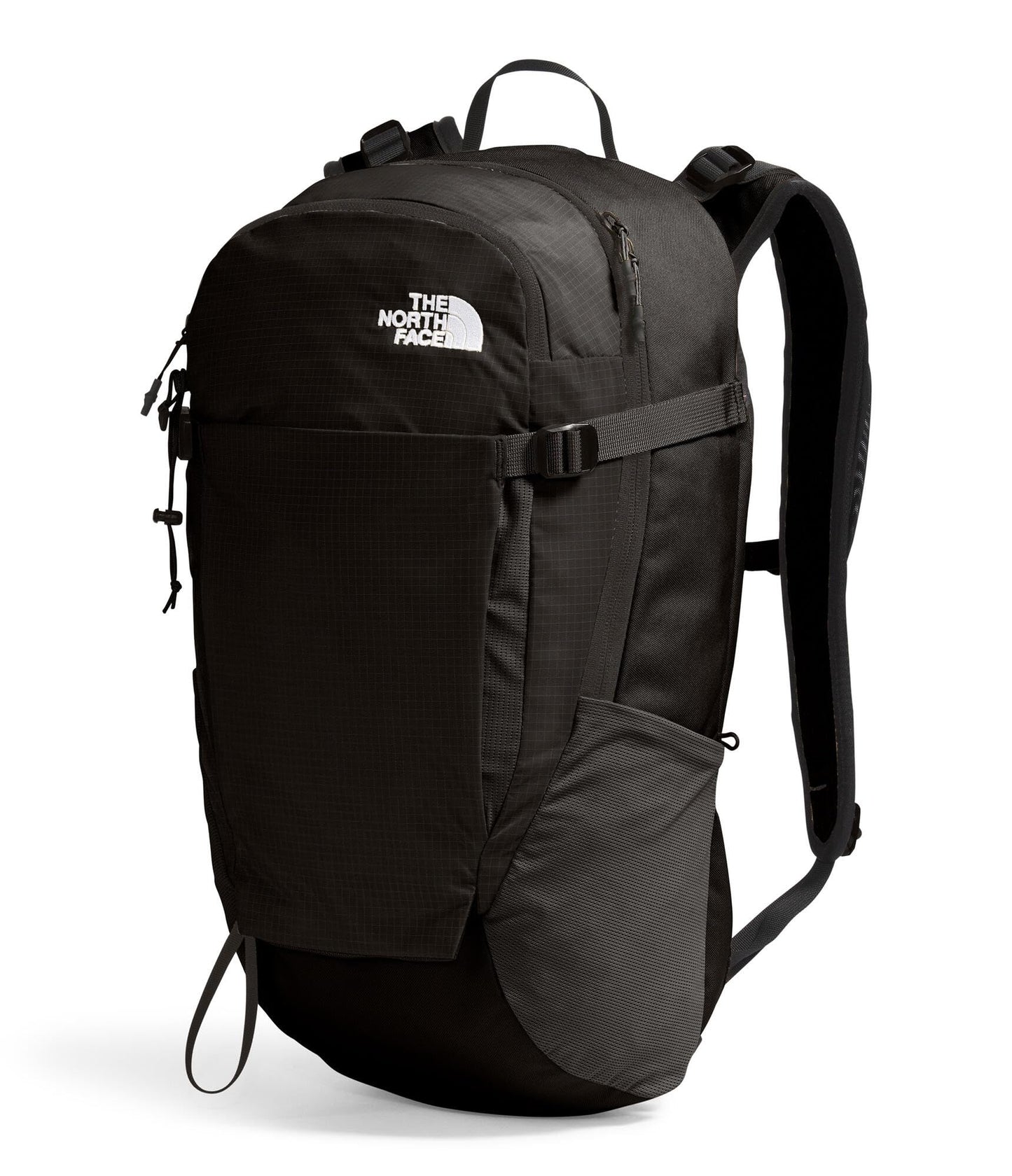 The North Face Basin 24 Liter Technical Daypack with Rain Cover - Unisex, Hiking Pole Attachment, Compression Straps, TNF Black/TNF Black-NPF, One Size