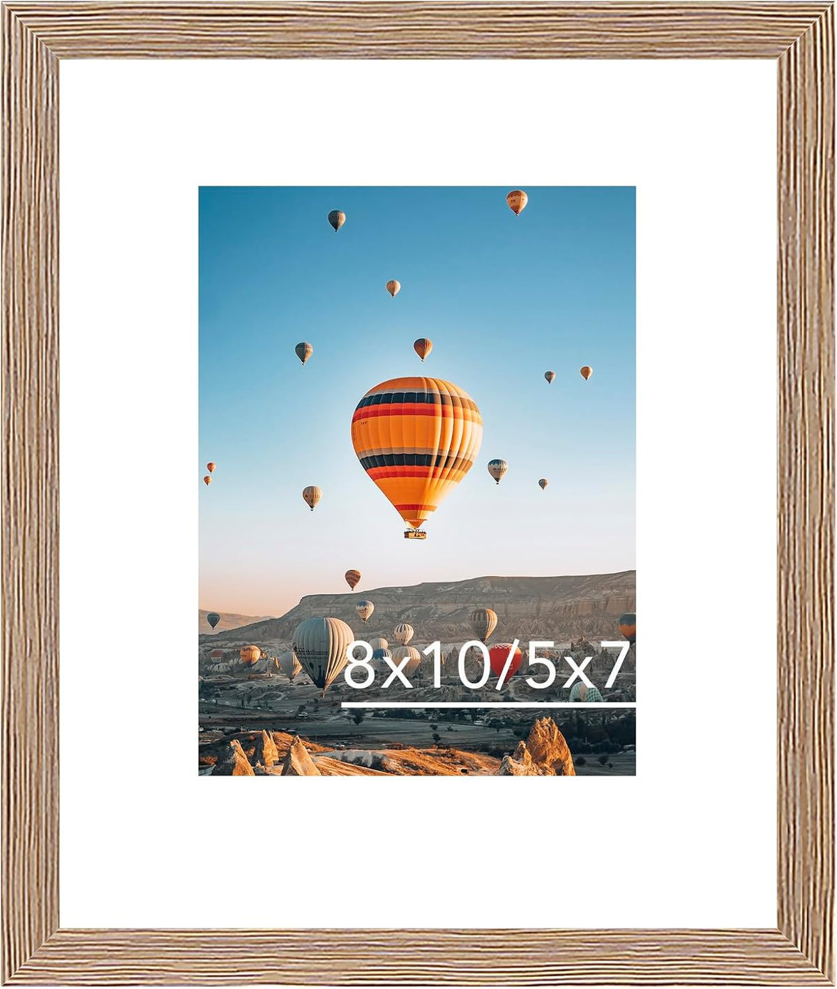 Rustic Brown 8x10 Picture Frame by [Brand Name] - Versatile Wall Hanging & Tabletop Display with 5x7 Mat