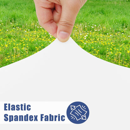 Moosfor Round Spandex Tablecloth, Elastic Fitted Waterproof Tablecloths for 18"-24" Tables, Stretch Washable Picnic Table Cover for Camping, Dining, Indoor and Outdoor, White