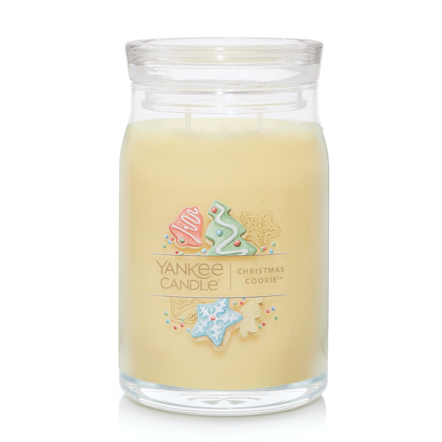 Yankee Candle Christmas Cookie Scented Signature 20oz Large Jar 2-Wick Candle Over 60 Hours of Burn Time Gifting Home Decor Vanilla Butter Scent