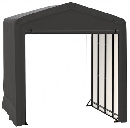 ShelterLogic ShelterTube Garage & Storage Shelter, 14' x 18' x 16' Heavy-Duty Steel Frame Wind and Snow-Load Rated Enclosure, Gray