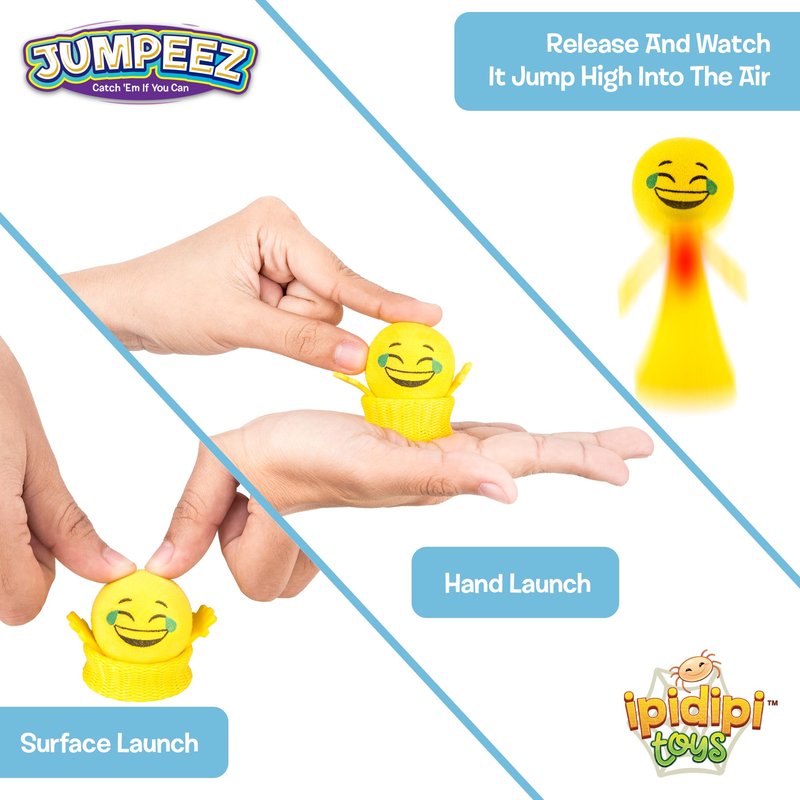 IPIDIPI TOYS Jumpeez LED Rocket Poppers – 24-Pack Light Up Spring Launcher Toys - Birthday Party Favors, Goodie Bag Stuffers, Classroom Prizes for Boys & Girls