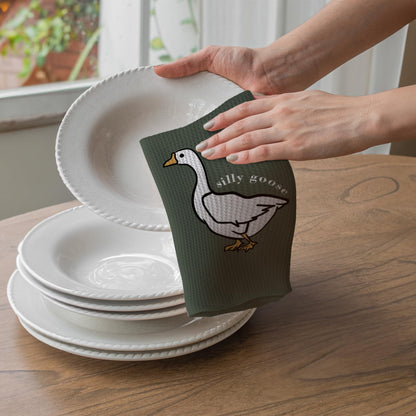 TNUW Silly Goose Kitchen Towels 16x24 – Funny Goose Decor for Kitchen or Bathroom, Dish Towels Gifts for Friends, Cute Goose Lover Present for Birthday or Housewarming