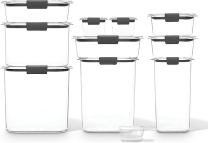 Rubbermaid Brilliance Pantry Storage Set - 10 Clear Airtight Food Containers for Freshness