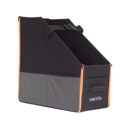 Vincita Keeper Box 2.0 for Folding Bike – Vertical Car Trunk Storage Organizer – Anti-Slip Transport Case with Security Buckle & Side Pockets – Protects Car Interior