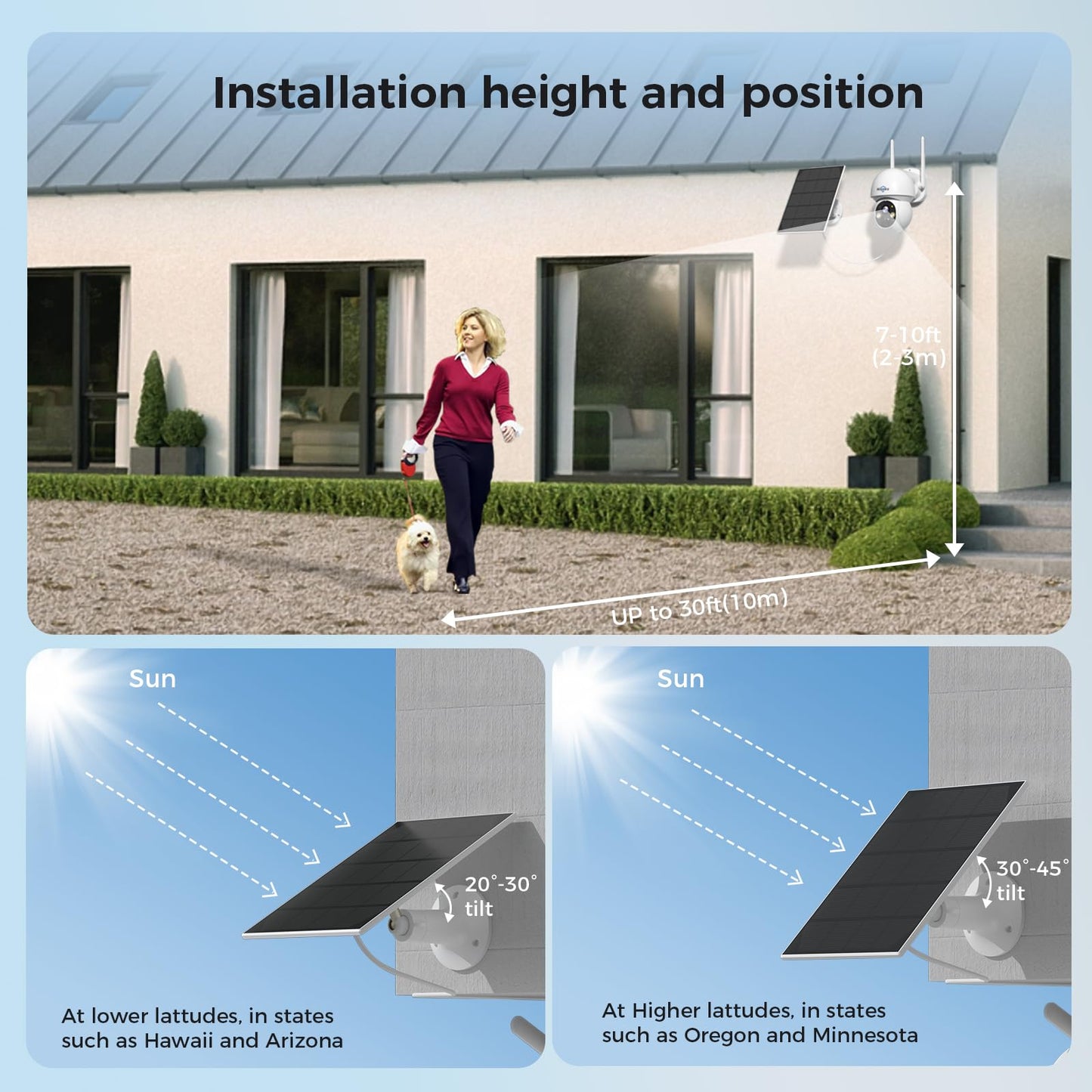 Hiseeu Solar Security Camera, 2PCS 4MP Wireless WiFi Camera Outdoor, PTZ 360° View, PIR Motion Detection, Color Night Vision, IP66, 2-Way Audio, 2.4G WiFi, No Monthly Fee