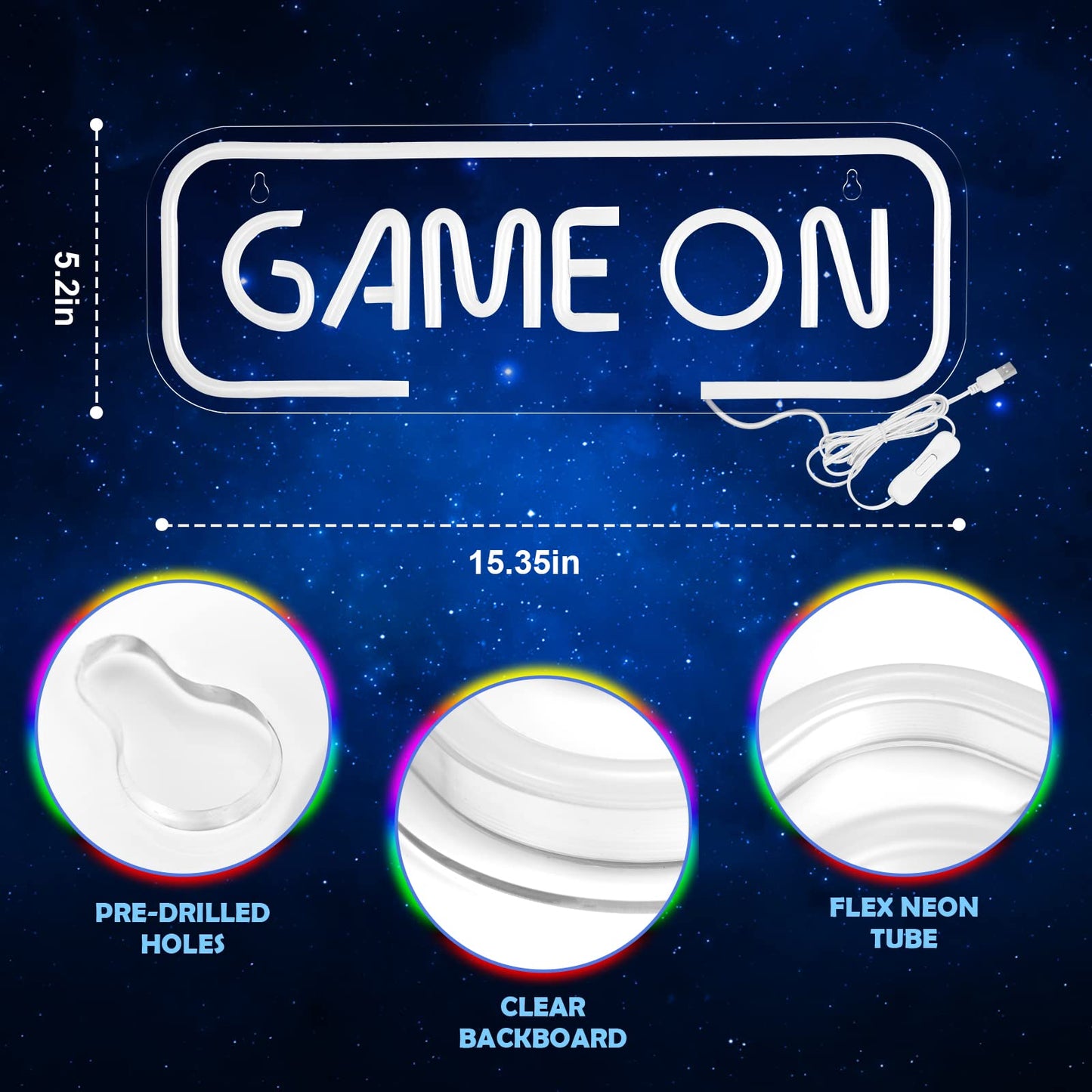 Kavaas Gamer Neon Sign, Game Controller LED Sign for Gaming Room Decor - Game Neon Sign for Teen Boy Room Decor - Best Gamer Gifts for Boys, Kids