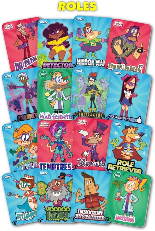 One Night Ultimate Super Villains Family Friendly Party Game Fun Game for Kids &amp Adults Engaging Social Deduction Fast-Paced Gameplay Hidden Roles &amp Bluffing
