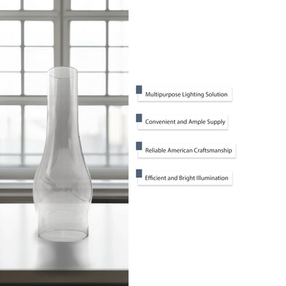 LIGHT OF MINE Slim Oil Lamp Replacement Chimney, 3inx10in, Clear Glass, Model PARE-CHIMN