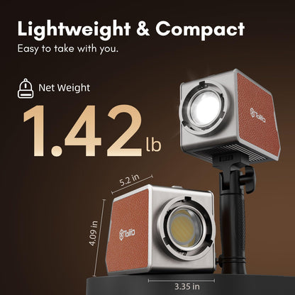 Tolifo 200W Bi-Color Handheld Spotlight Silent COB LED Video Light Kit, 2700K-6500K CRI97+/TLCI98+/12 Effects/APP Control, 360° Fill Lights for Photography/Studio/YouTube/TikTok/Live Streaming