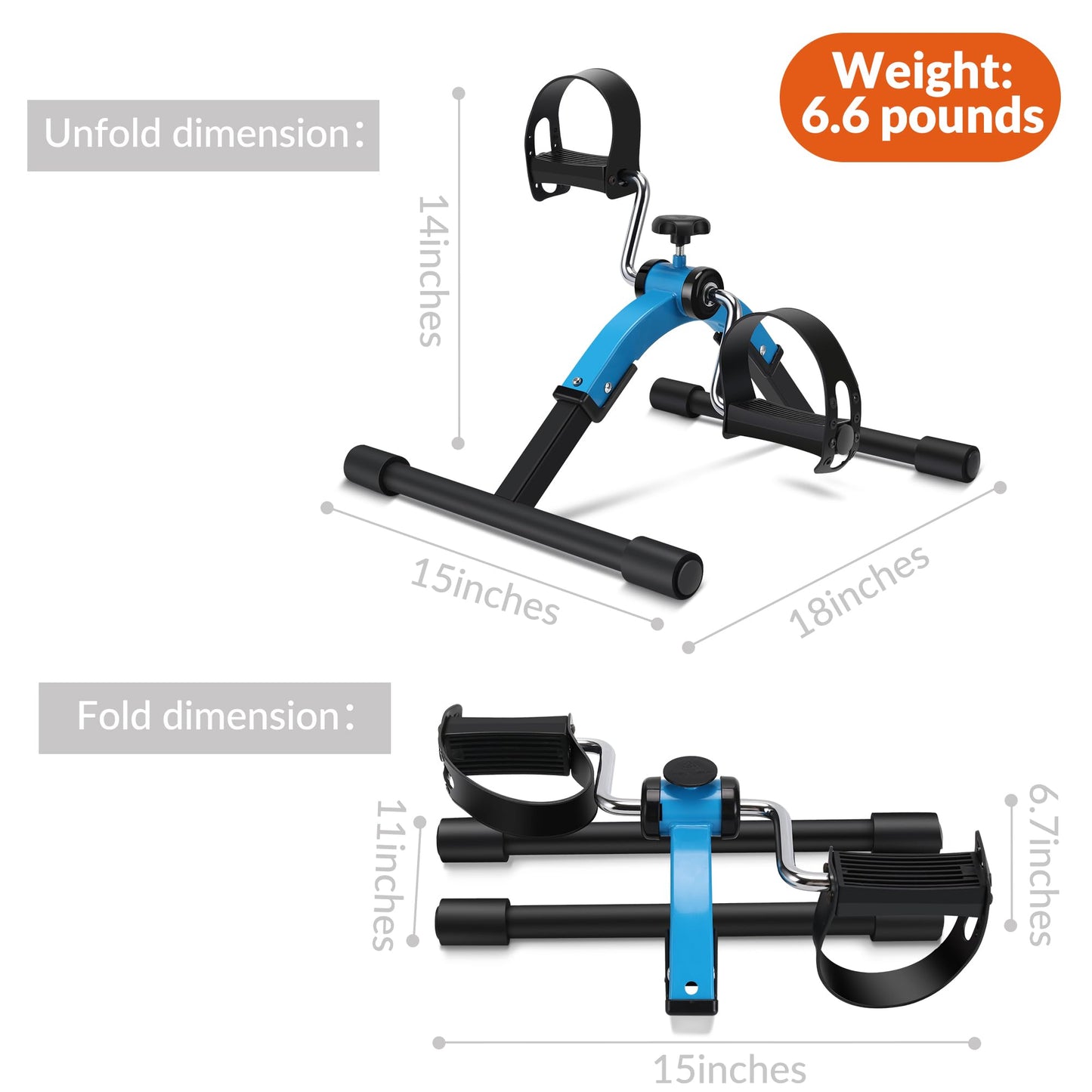 Pedal Exerciser mini Exercise Bike for Leg and Arm Cycling Exercisce Foldable Pedaller
