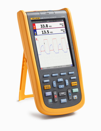 Fluke 125B Industrial ScopeMeter Oscilloscope with Bus Health, Power Measurement, and Harmonics Mode, SCC120 Kit
