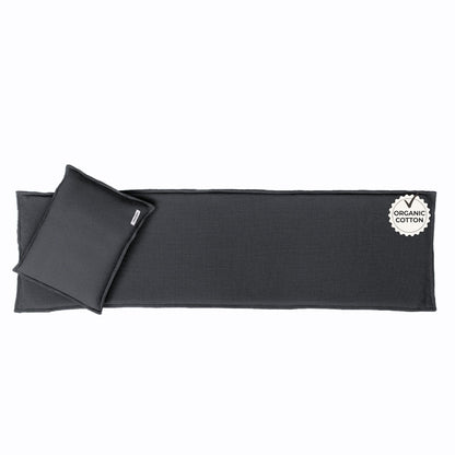 BADESOFA SAUNASOFA™ Sauna Mat & Pillow Set – 3 Seater Sauna seat Cushion and Pillow for Indoor and Outdoor Infrared or Finnish Sauna – Luxury Sauna Gift in Charcoal