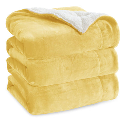 Bedsure GentleSoft Sherpa Fleece Blankets Queen Size for Bed - Thick and Warm, Soft Fuzzy Plush Queen Blanket for Winter, Grey, 90x90 Inches