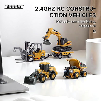 BRRRRT 1/64 RC Bulldozer ToyFull Functional RC Construction VehiclesType-C Direct Charging Alloy Remote Control BulldozerBirthday Gifts for Boys and Girls Age 3+