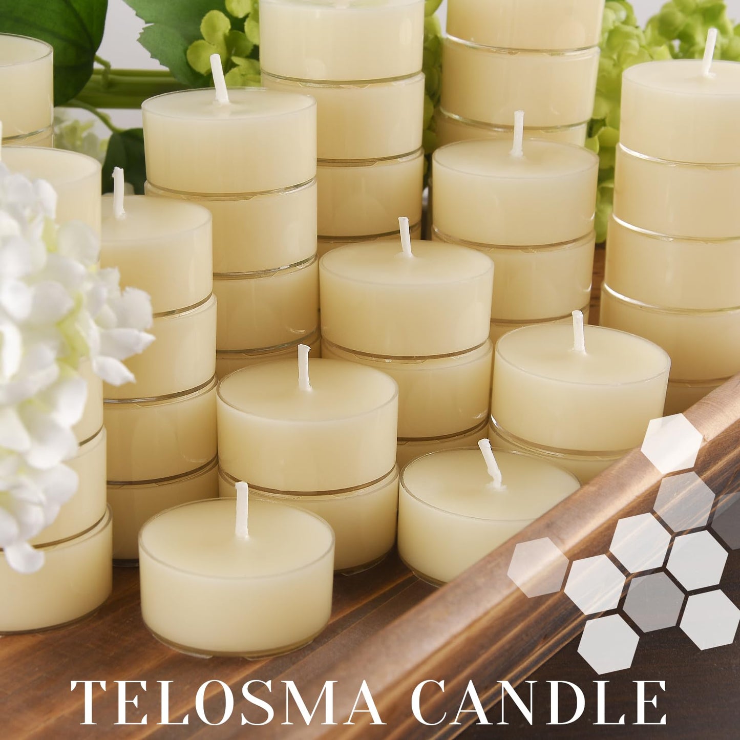 Natural Beeswax Tealight Candles - 24 pcs - Organic Small Candle Natural Scent Smokeless Clean Burning-White