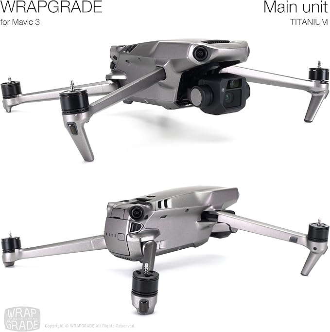WRAPGRADE Full Skin Stickers for DJI Mavic 3 / Mavic 3 Classic (Titanium)