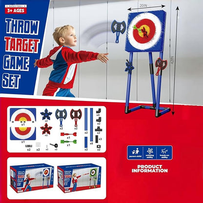 Axe Throwing Game for Backyard - 2-in-1 Axe Throwing Target Set with 4 Throwing Axes &amp 6 Darts - Easy to Carry Axe Throwing Target Game for Family &amp Adults - Carnival Games &amp Outdoor Indoo