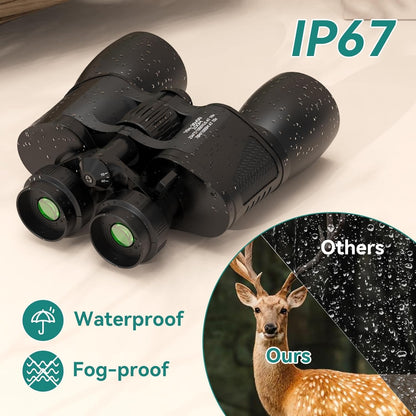 MLight 10-30X50 Zoom Binoculars for Adults, High Powered Military Binoculars for Bird Watching, Hunting, Outdoor, Hiking, Concerts Large View, Waterproof, BK7 Prism, FMC Lens, Low Light Night Vision