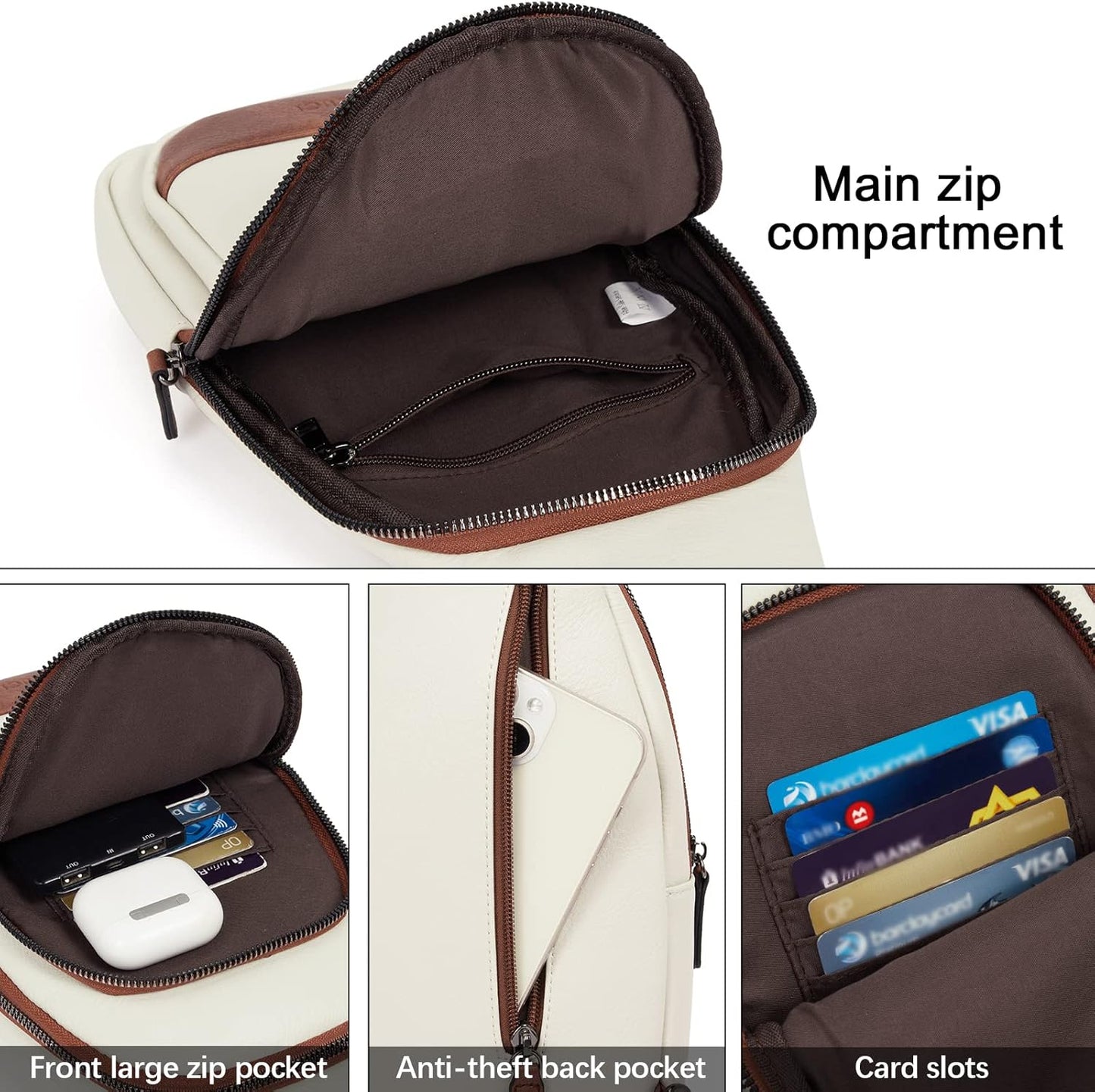 CLUCI Crossbody Bags for Women Men,Leather Sling Bag Cross Body Backpack for Woman Gifts for Women Birthday Unique