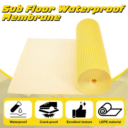 Nuanchu 1/8" Thick 161.44 Sq. ft. Uncoupling Membrane for Tile, Dimple Drainage Matting, Moisture Barrier Foundation Wrap Floor Underlayment Sub Floor Waterproof for Bathroom Shower Kitchen Basement
