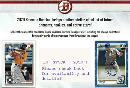2020 Bowman MLB Baseball BLASTER box (6 pks/bx)