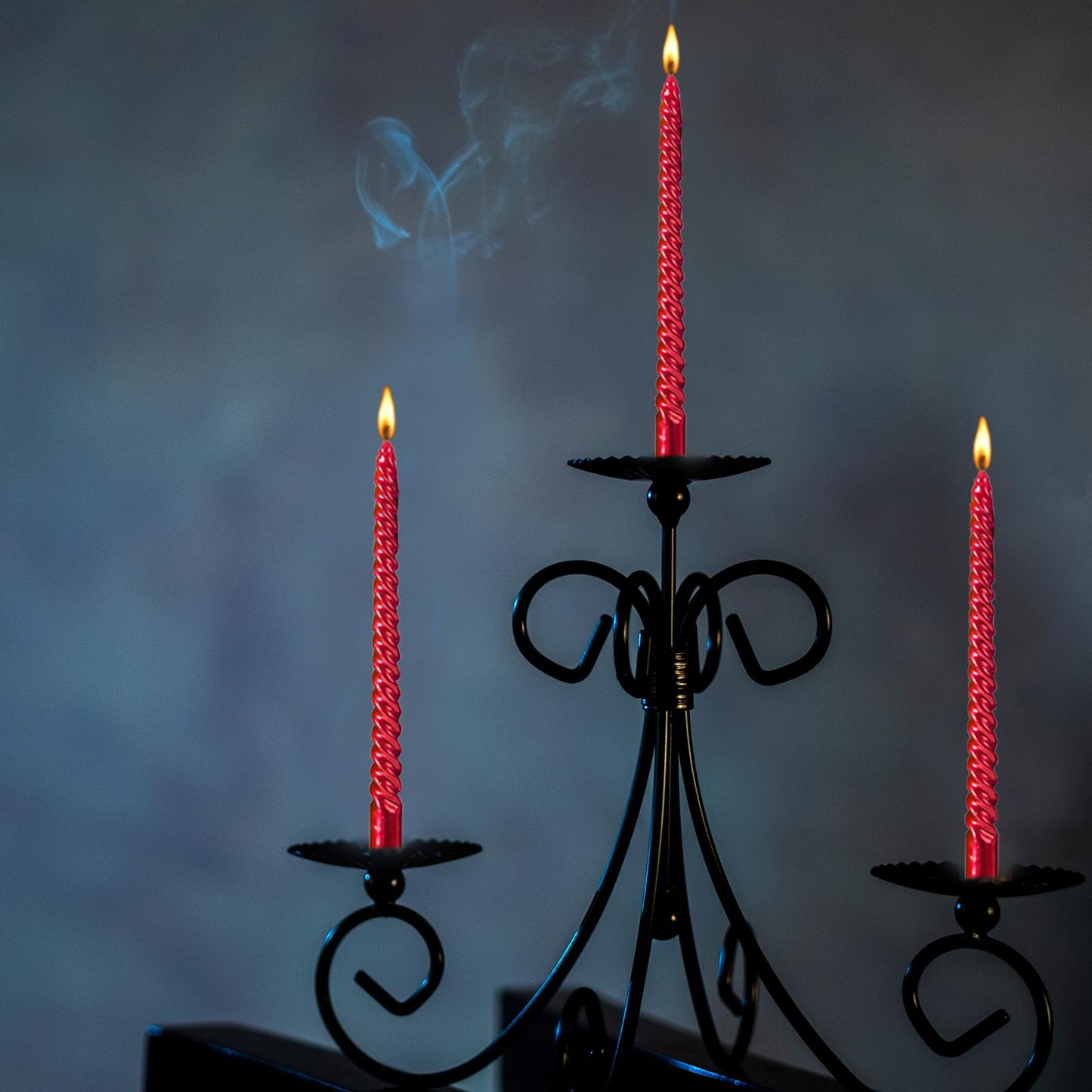Kemladio 4 pcs 10 inch Taper Candles,Burning Unscented Tapered 7.5 hrs,Fancy Dinner,Tall Candle Sticks, Halloween Party Decorations (8pcs, Red)