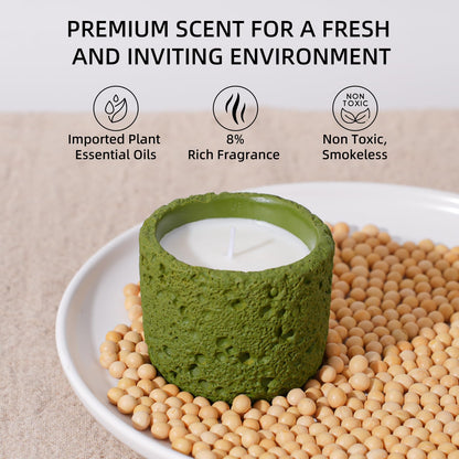 Viyffo 3 Pack Citronella Candles Outdoor, Lemongrass Scented Candle Set, Small 6oz Soy Candle in Green Ceramic Jar, Outdoor Candles for Patio, Deck, Garden, Backyard & Camping Gift (12 Hour Burn Each)