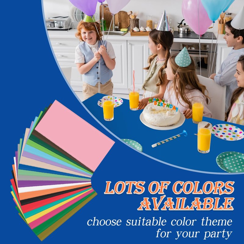 YSYJ 12 Pack Royal Blue 54 x 108 Inch Disposable Plastic Tablecloths Rectangle Table Cloth Plastic Table Cover for Parties