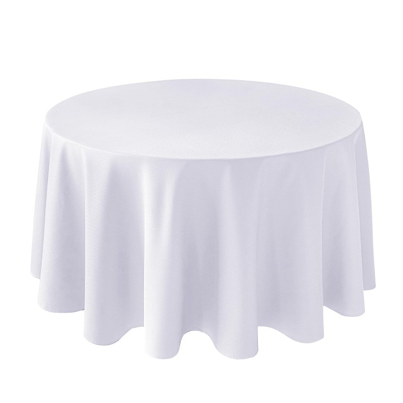 Biscaynebay Textured Fabric Round Tablecloths 108", White Water Resistant Table Cloth Circle Folding Table Covers Linen for Dining, Kitchen, Wedding and Parties etc. Machine Washable