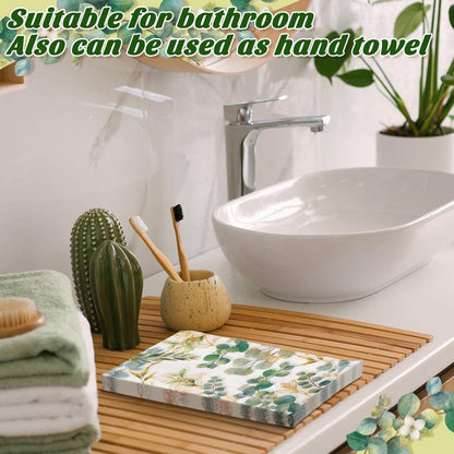 Spiareal 120 Pcs Greenery Paper Napkins 3 Ply Disposable Hand Towels for Bathroom Green Eucalyptus Leaf Guest Decorative Dinner Napkin for Bridal Baby Shower Wedding Birthday Spring Party