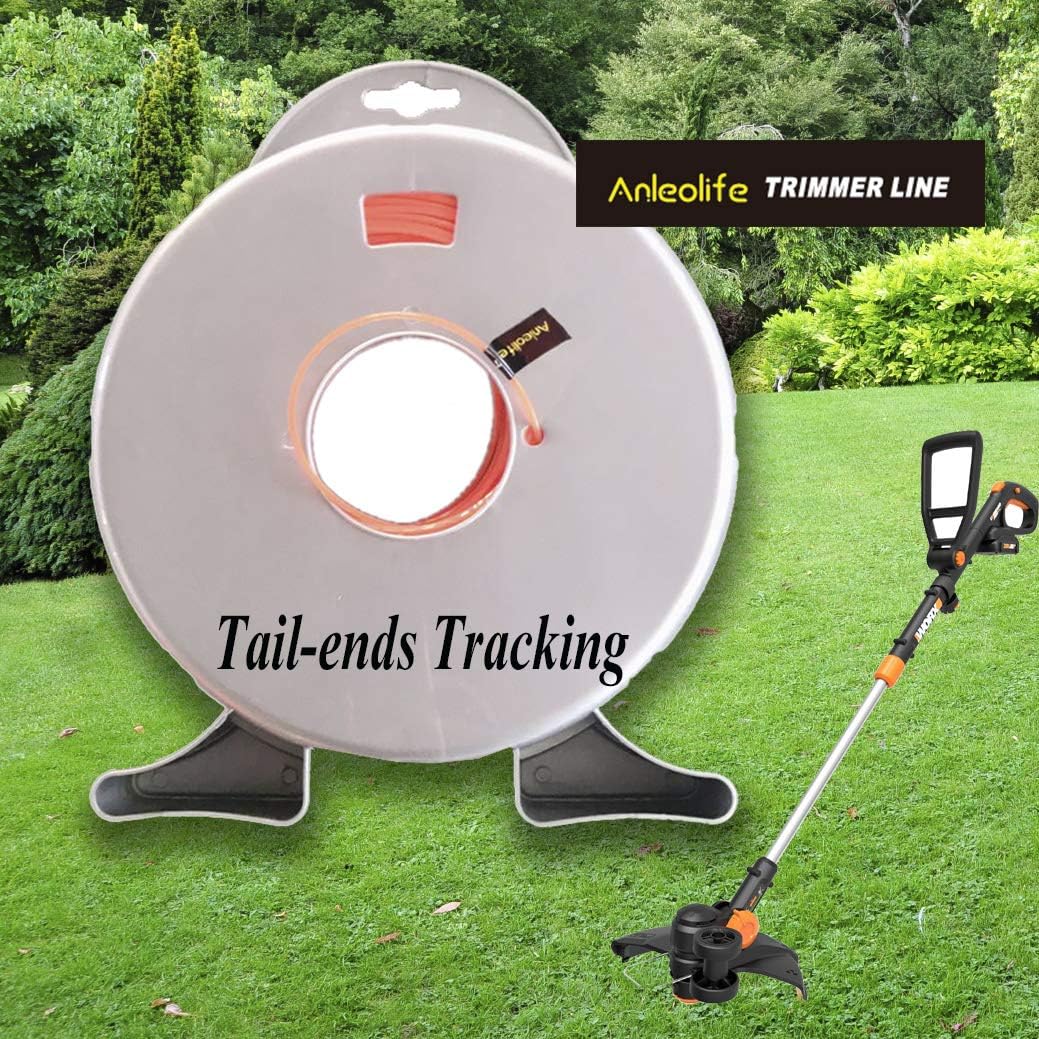 ANLEOLIFE String Trimmer Line - 1-Pound Commercial Square .065-Inch x 370 ft with Built-In Cutter - Orange